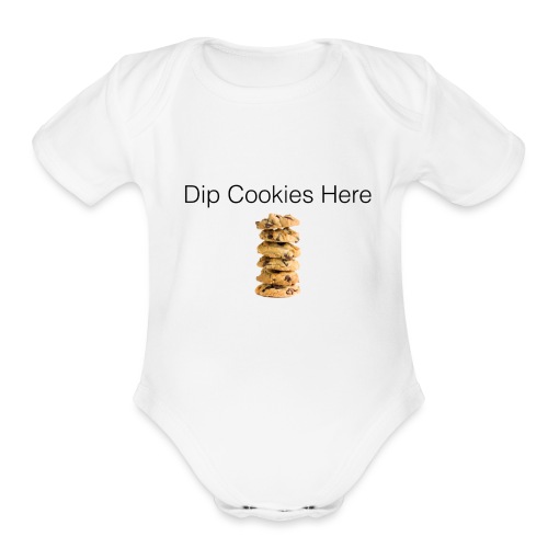Dip Cookies Here mug - Organic Short Sleeve Baby Bodysuit