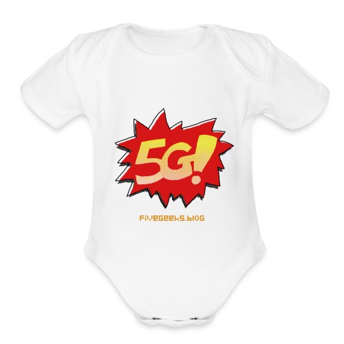 five geeks mini 2 - Organic Short Sleeve Baby Bodysuit