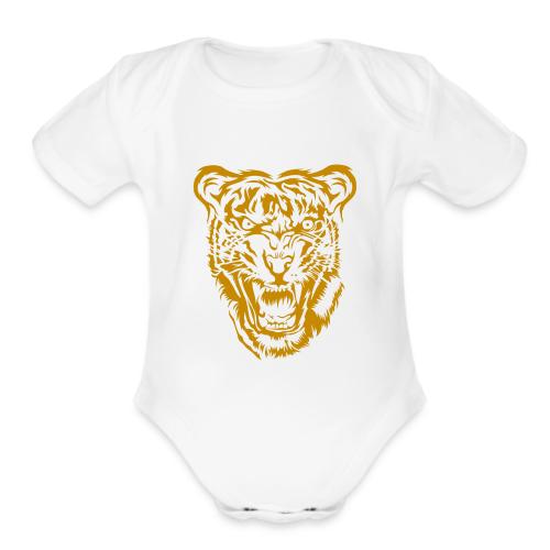 Roar into Adventure: Discover Tiger Souvenirs - Organic Short Sleeve Baby Bodysuit