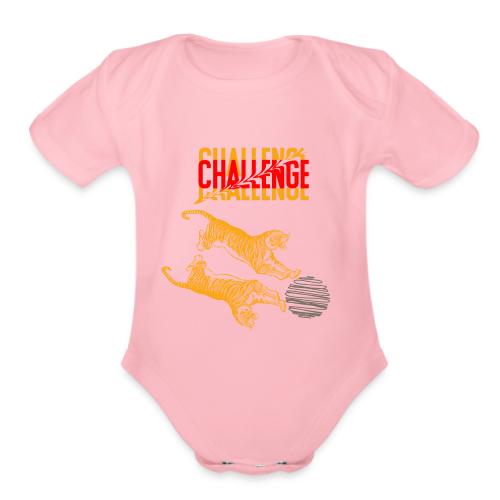 Double tiger fashion, jungle feline animals. - Organic Short Sleeve Baby Bodysuit