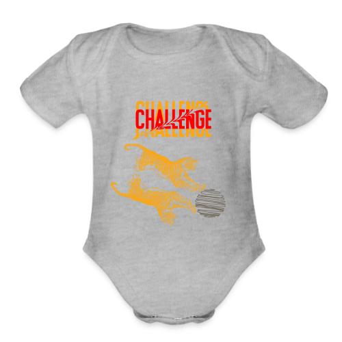 Double tiger fashion, jungle feline animals. - Organic Short Sleeve Baby Bodysuit