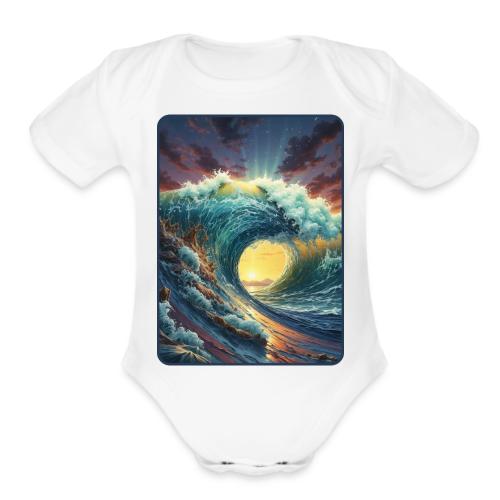 Eternal Circle Wave - Organic Short Sleeve Baby Bodysuit