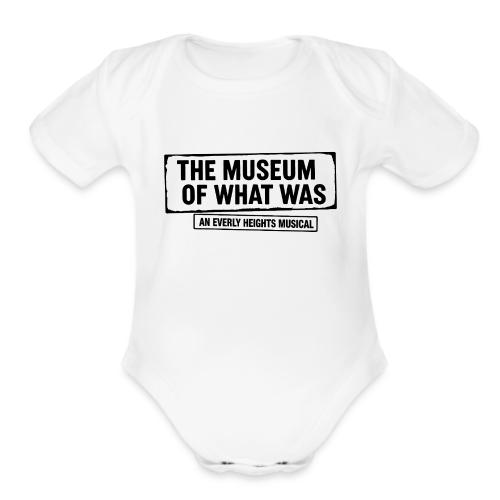 Museum of What Was Logo (Black) - Organic Short Sleeve Baby Bodysuit