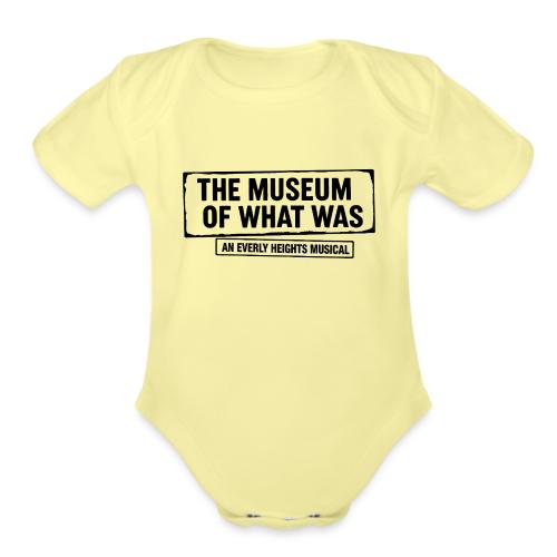 Museum of What Was Logo (Black) - Organic Short Sleeve Baby Bodysuit
