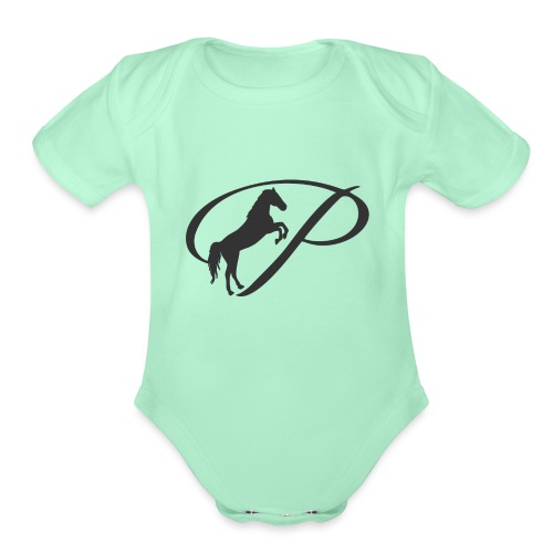 Transparent -80% Black - Organic Short Sleeve Baby Bodysuit