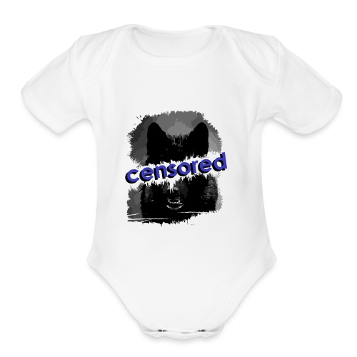 Wolf censored - Organic Short Sleeve Baby Bodysuit