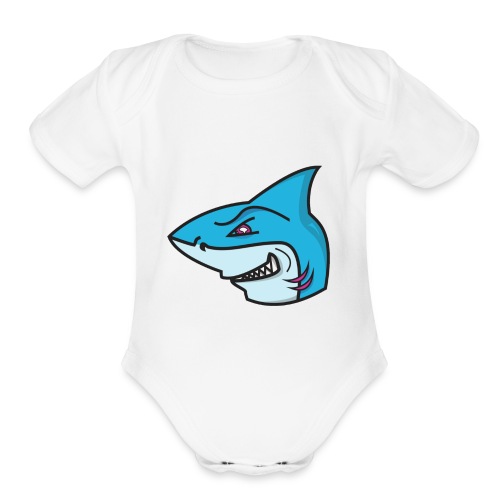 MrFish Vlogs Shark Logo - Organic Short Sleeve Baby Bodysuit