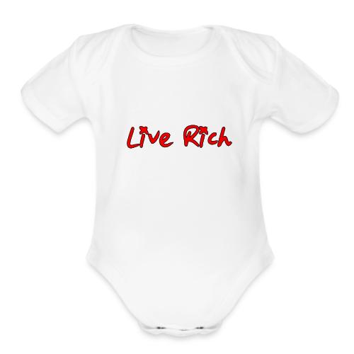 liverichlogo4redandblack - Organic Short Sleeve Baby Bodysuit