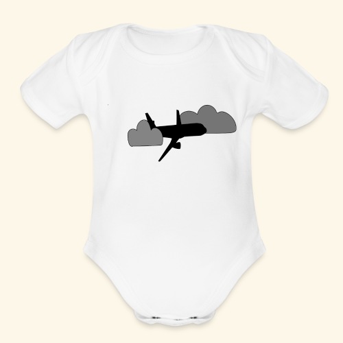 plane - Organic Short Sleeve Baby Bodysuit