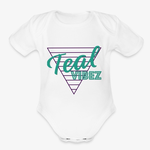 Teal Vibez - Organic Short Sleeve Baby Bodysuit