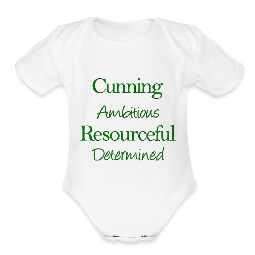 cunning ambitious resourceful determined green fon - Organic Short Sleeve Baby Bodysuit