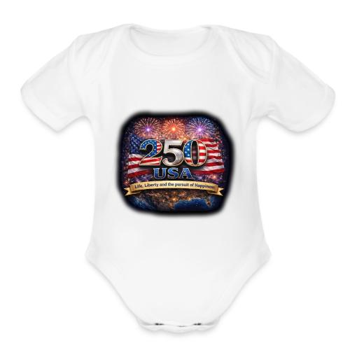 USA 250th Celebration - Organic Short Sleeve Baby Bodysuit