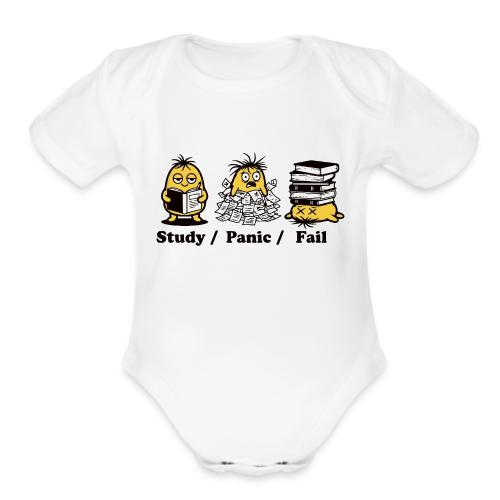 Funny Student Study Panic Fail Back To School - Organic Short Sleeve Baby Bodysuit