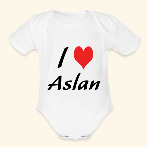 I Heart Aslan Light Shirts - Organic Short Sleeve Baby Bodysuit