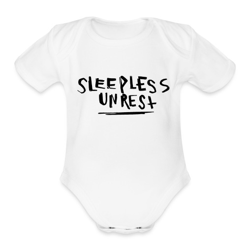 SLEEPLESS BLACK - Organic Short Sleeve Baby Bodysuit