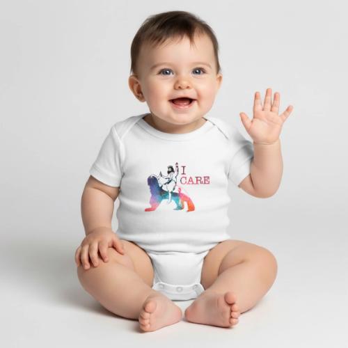 Jesus Cares Galaxy - Organic Short Sleeve Baby Bodysuit