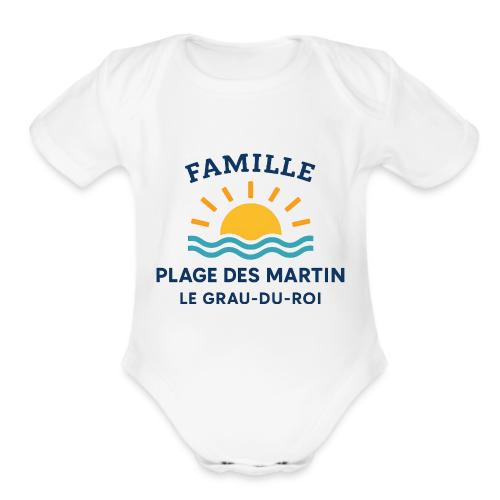 Family Beach Shirt – Plage des Martin Design - Organic Short Sleeve Baby Bodysuit