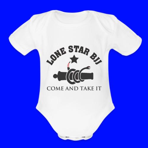 Lone Star BJJ - Come and Take It - Black and Red - Organic Short Sleeve Baby Bodysuit