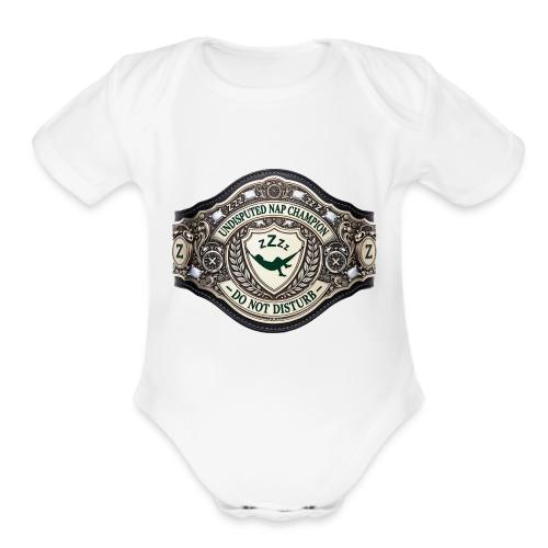 Nap Champion Belt T Shirt - Organic Short Sleeve Baby Bodysuit