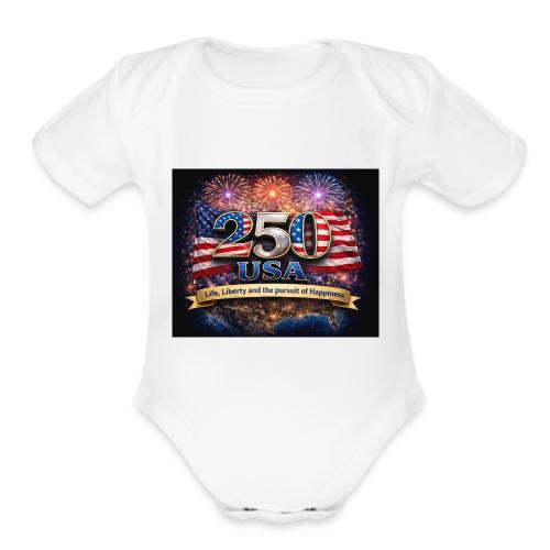 USA 250th Celebration - Organic Short Sleeve Baby Bodysuit