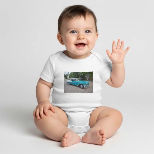 Classic Cars of the '50's - Organic Short Sleeve Baby Bodysuit