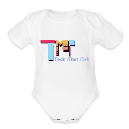 TechManPat Logo Large - Organic Short Sleeve Baby Bodysuit