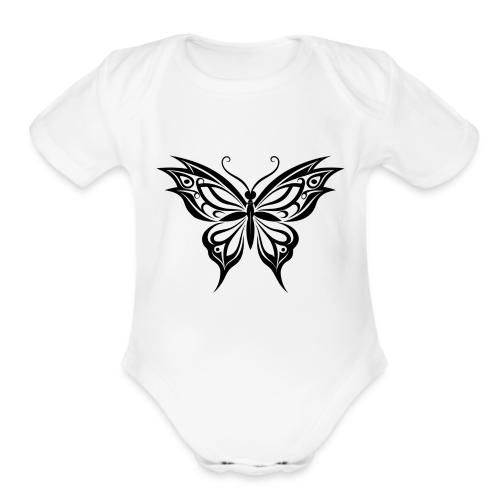 Stenciled🦋 BUTTERFLY - Organic Short Sleeve Baby Bodysuit