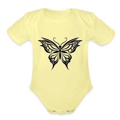 Stenciled🦋 BUTTERFLY - Organic Short Sleeve Baby Bodysuit