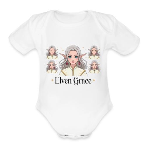 Elven Grace Fantasy Elf Maiden Graphic Magic - Organic Short Sleeve Baby Bodysuit