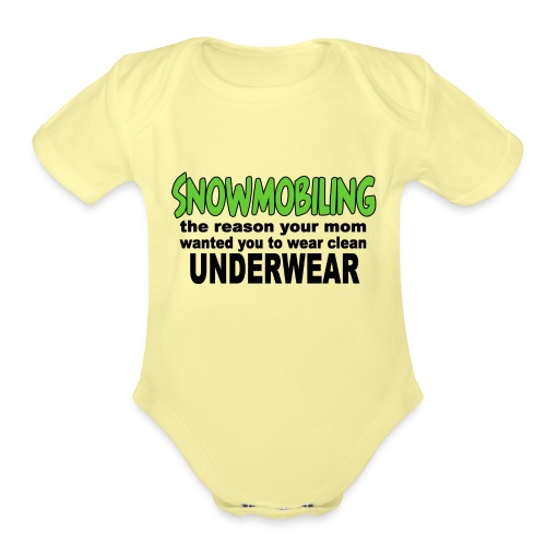Snowmobiling Underwear - Organic Short Sleeve Baby Bodysuit