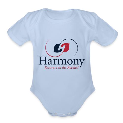 Harmony Logo - Patriotic - Organic Short Sleeve Baby Bodysuit