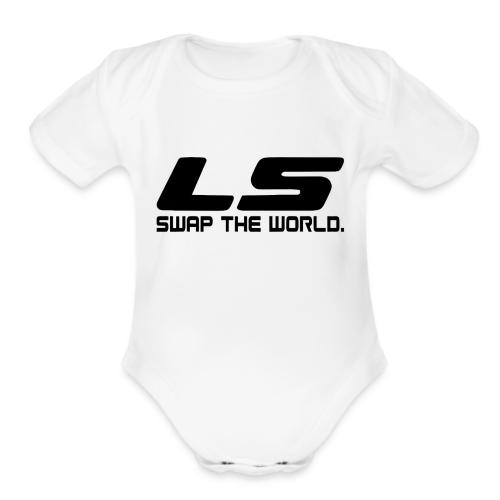 LS Swap The WORLD (Back and Front) - Organic Short Sleeve Baby Bodysuit