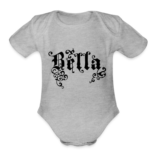 bella_gothic_swirls - Organic Short Sleeve Baby Bodysuit