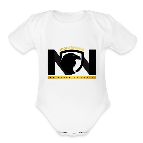Nightwing All Black Logo - Organic Short Sleeve Baby Bodysuit