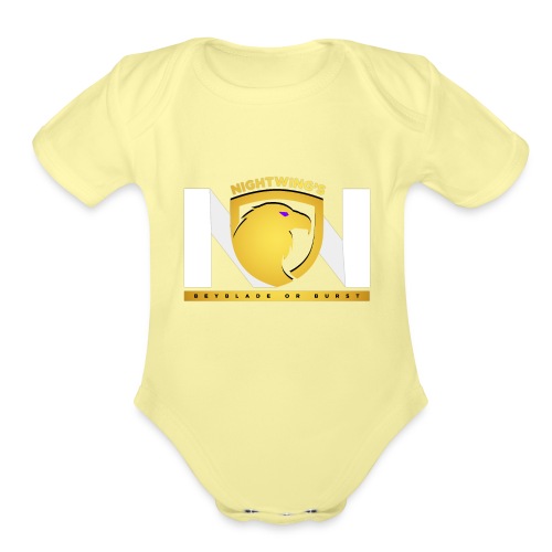 Nightwing GoldxWhite Logo - Organic Short Sleeve Baby Bodysuit