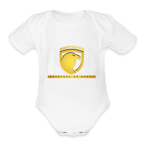 Nightwing GoldxWhite Logo - Organic Short Sleeve Baby Bodysuit