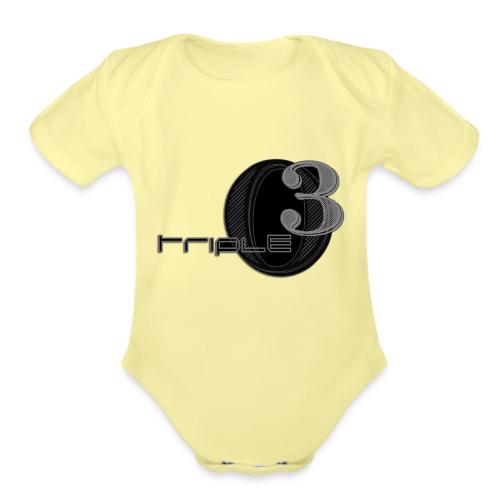 Triple 03 Logo - Organic Short Sleeve Baby Bodysuit