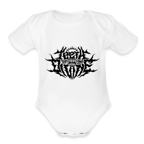 Teeth Of The Divine Logo BLACK - Organic Short Sleeve Baby Bodysuit