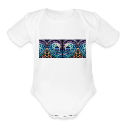 Stained Glass Wave - Organic Short Sleeve Baby Bodysuit