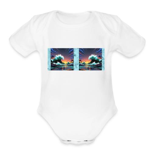 Infinite Wave Field - Organic Short Sleeve Baby Bodysuit