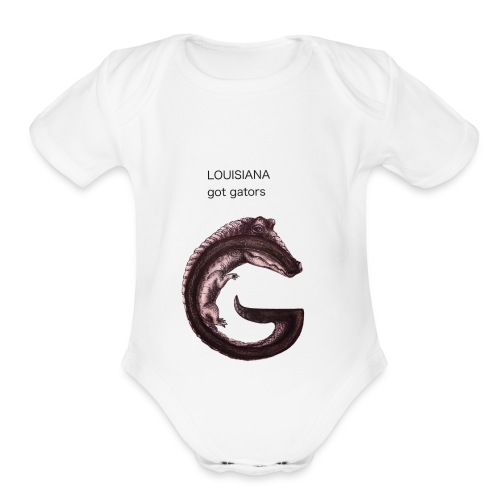 Louisiana gator - Organic Short Sleeve Baby Bodysuit