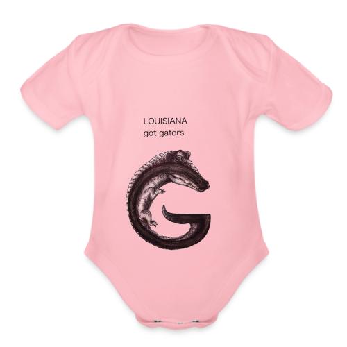 Louisiana gator - Organic Short Sleeve Baby Bodysuit