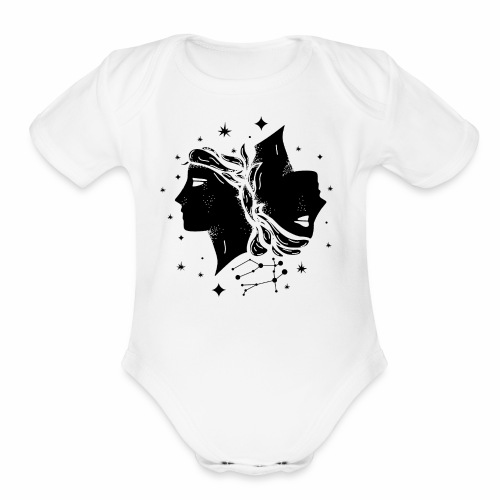 Versatile Gemini Constellation Month May June - Organic Short Sleeve Baby Bodysuit