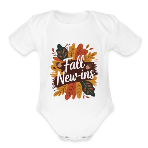Fall New-Ins Autumn Leaves Acorn Seasonal Outfit - Organic Short Sleeve Baby Bodysuit