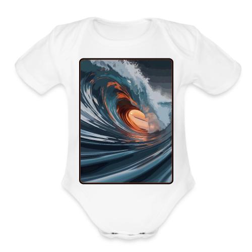 Copper Light Wave - Organic Short Sleeve Baby Bodysuit