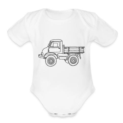 Off-road truck, transporter - Organic Short Sleeve Baby Bodysuit