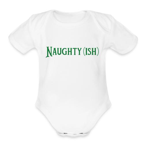 Naughtyish Green - Organic Short Sleeve Baby Bodysuit