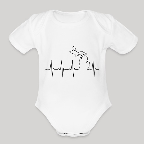 Michigan Heartbeat - Organic Short Sleeve Baby Bodysuit