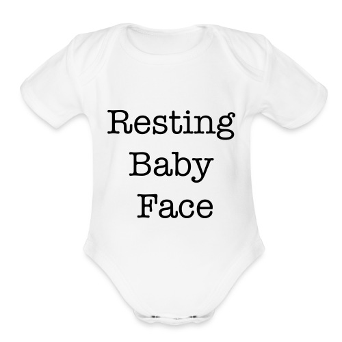 Resting Baby Face Baby Shower - Organic Short Sleeve Baby Bodysuit