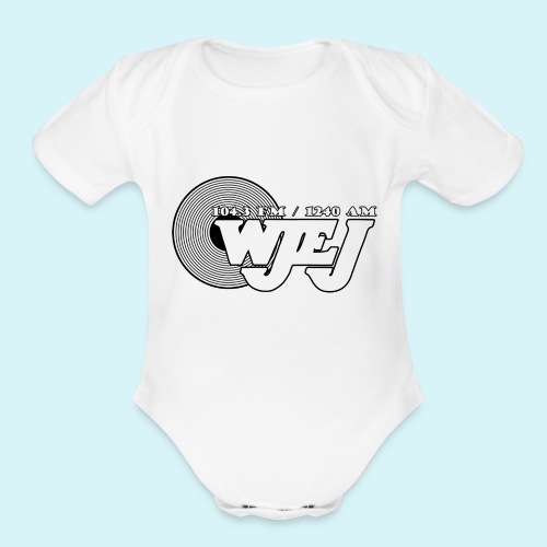 WJEJ Radio Record Logo - Organic Short Sleeve Baby Bodysuit